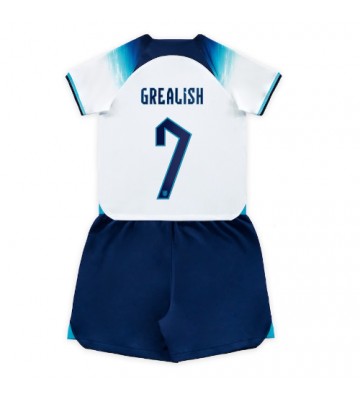 Maillot de foot Angleterre Jack Grealish #7 Domicile enfant Monde 2022 Manches Courte (+ pantalon court)
